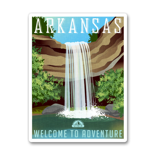 Arkansas Travel Poster Style Sticker