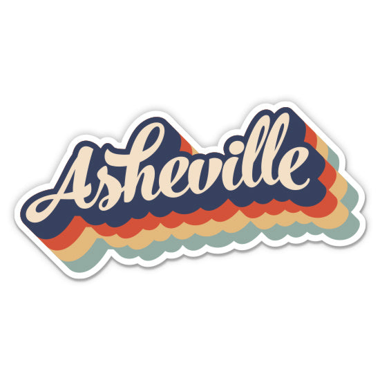 Asheville North Carolina Retro Sticker