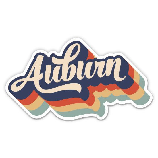 Auburn Alabama Retro Sticker