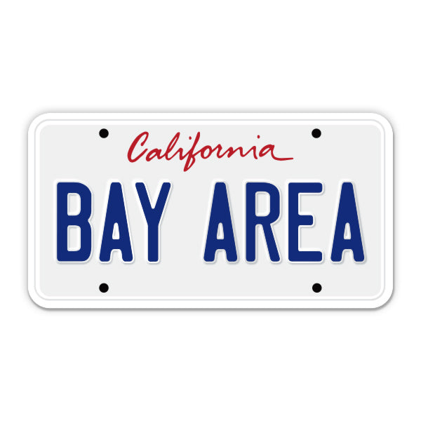 Bay Area California License Plate Style Sticker