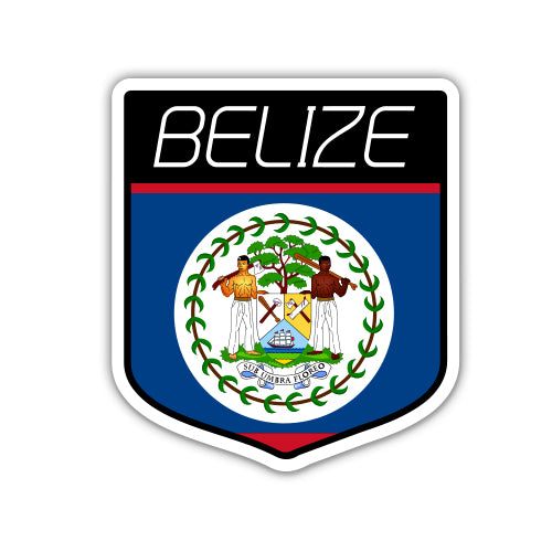 Belize Flag Shield Sticker