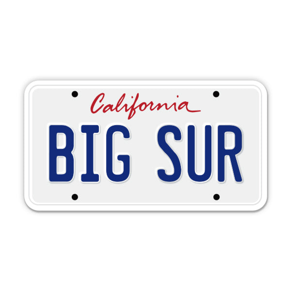 Big Sur California License Plate Style Sticker