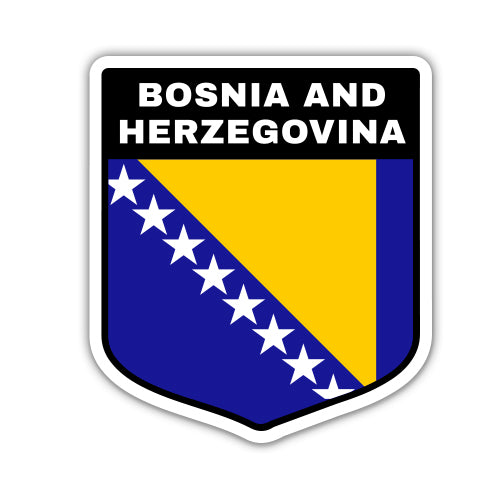 Bosnia and Herzegovina Flag Shield Sticker