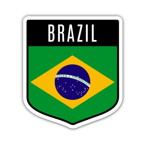 Brazil Flag Shield Sticker