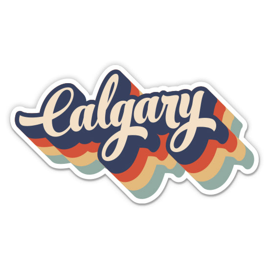 Calgary Canada Retro Sticker