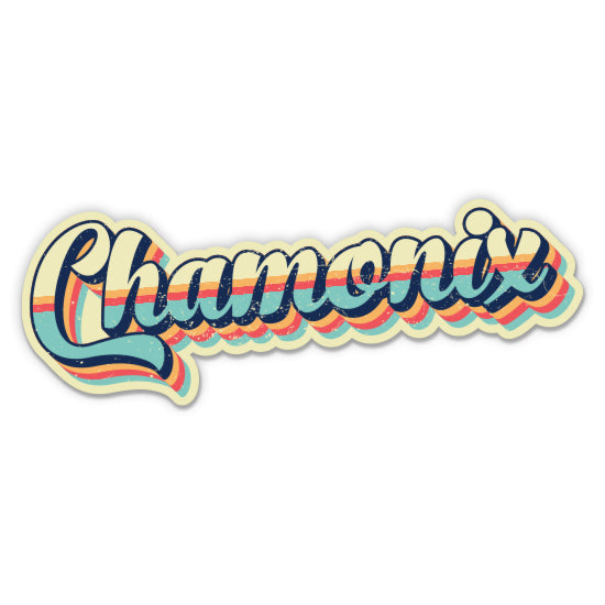 Chamonix Mont Blanc Retro Ski Style Sticker