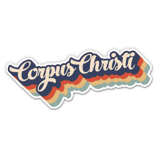 Corpus Christi Texas Retro Sticker