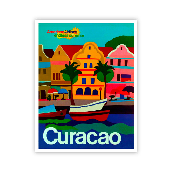 Curacao Travel Poster Advertising Sticker