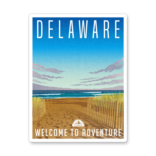 Delaware Travel Poster Style Sticker