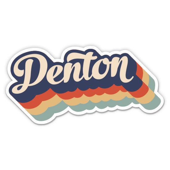 Denton Texas Retro Sticker