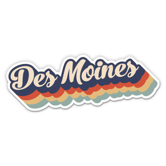 Des Moines Retro Sticker