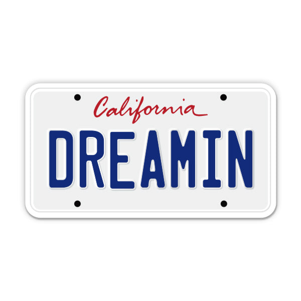 California Dreamin License Plate Style Sticker
