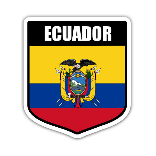 Ecuador Flag Shield Sticker