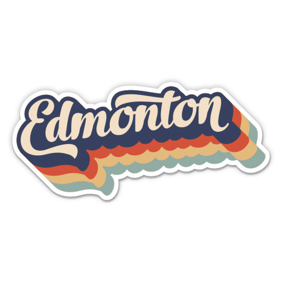 Edmonton Canada Retro Sticker