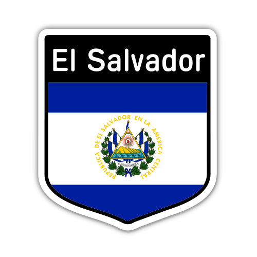 El Salvador Flag Shield Sticker