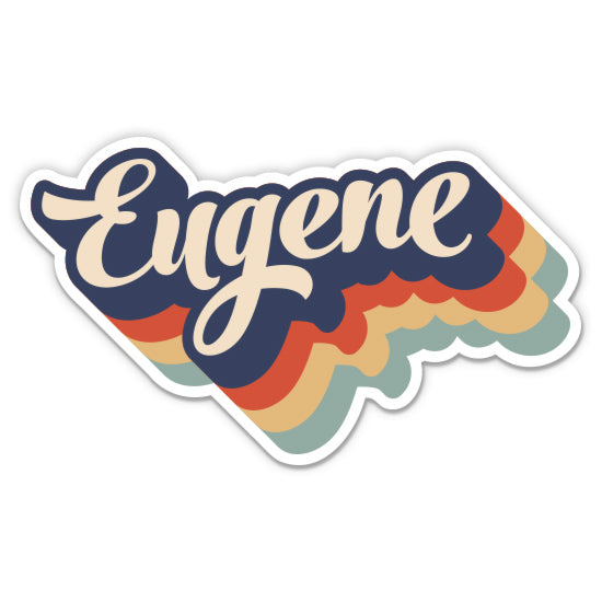 Eugene Oregon Retro Sticker