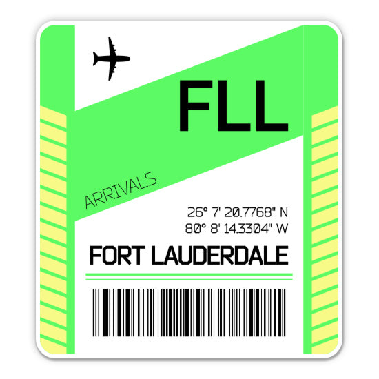 Fort Lauderdale Airport Code FLL Luggage Tag Style Sticker