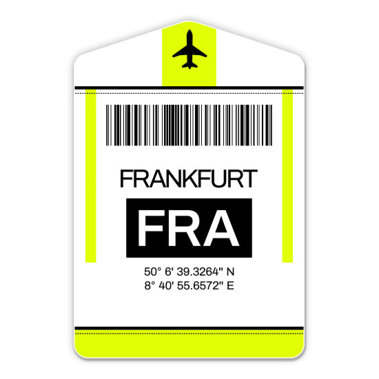 Frankfurt Airport Code FRA Luggage Tag Style Sticker