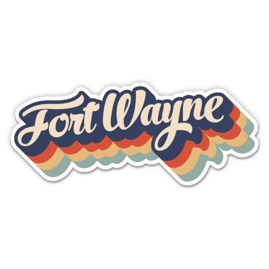 Fort Wayne Indiana Retro Sticker