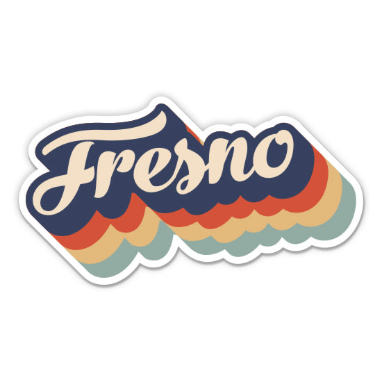 Fresno California Retro Sticker