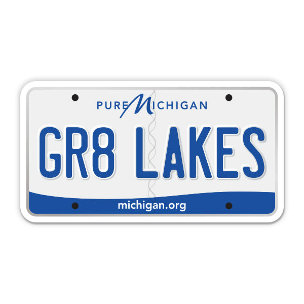 Gr8 Lakes Michigan License Plate Style Sticker