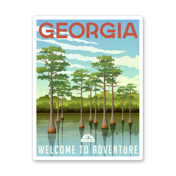 Georgia Travel Poster Style Sticker