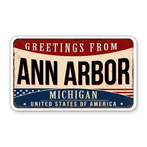Greetings From Ann Arbor Michigan Sticker