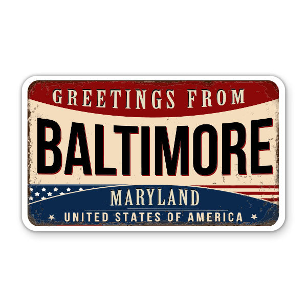 Greetings From Baltimore Maryland Sticker