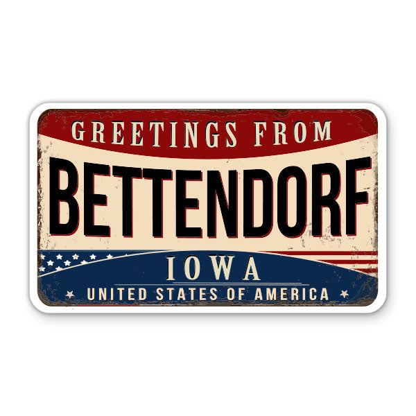 Greetings From Bettendorf Iowa Sticker