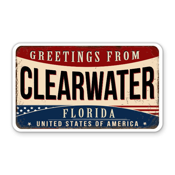 Greetings From Clearwater Florida Sticker