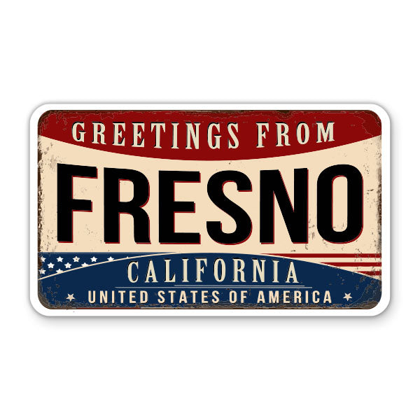 Greetings From Fresno California Sticker