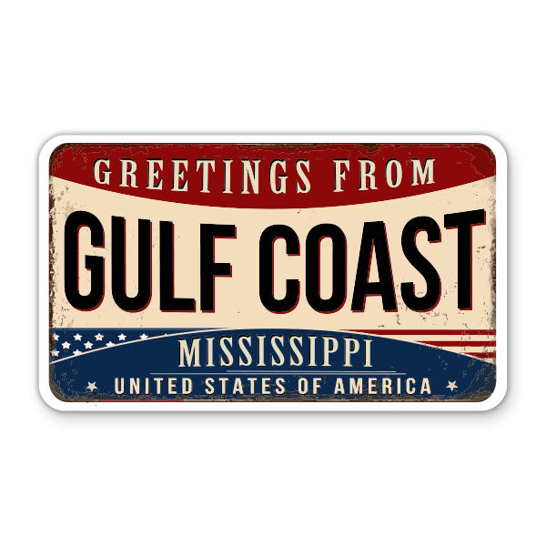 Greetings From Gulf Coast Mississippi Sticker