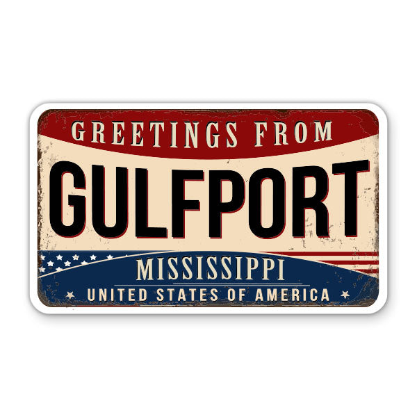 Greetings From Gulfport Mississippi Sticker