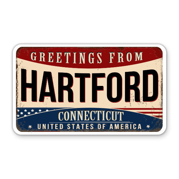 Greetings From Hartford Connecticut Sticker