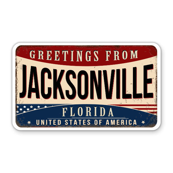 Greetings From Jacksonville Florida Sticker