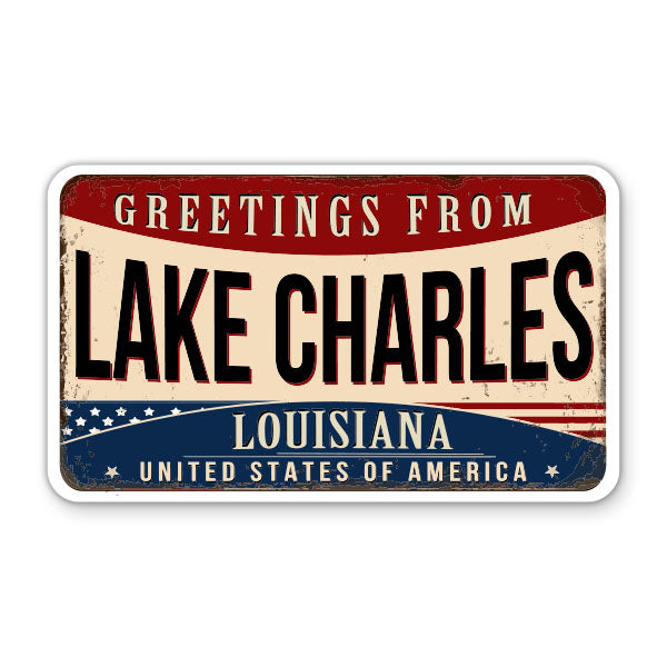 Greetings From Lake Charles Louisiana Sticker