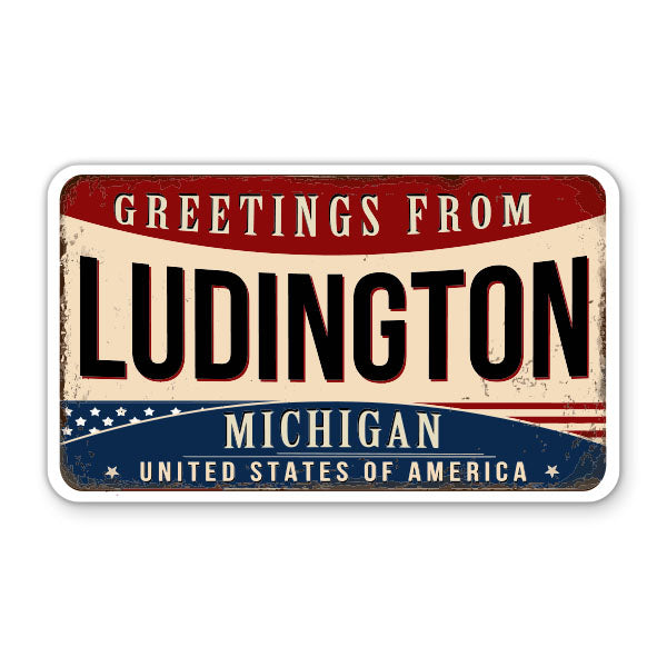 Greetings From Ludington Michigan Sticker