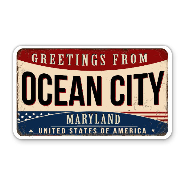 Greetings From Ocean City Maryland Sticker