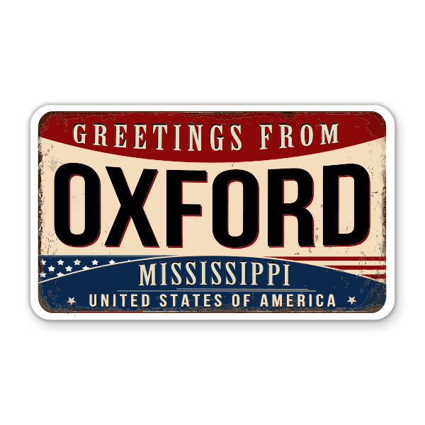 Greetings From Oxford Mississippi Sticker