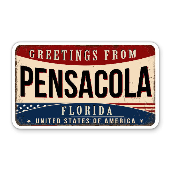 Greetings From Pensacola Florida Sticker
