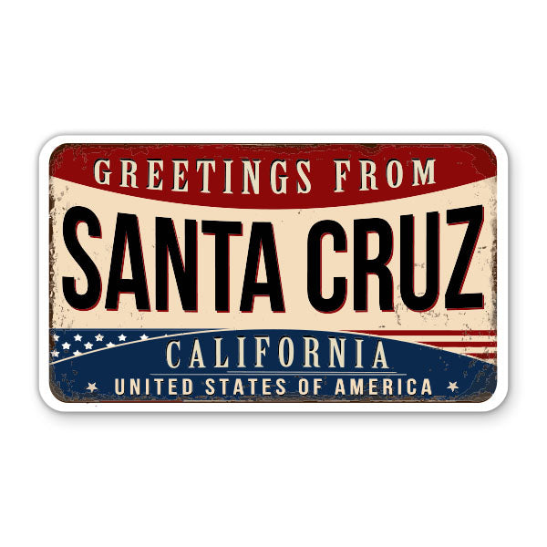 Greetings From Santa Cruz California Sticker