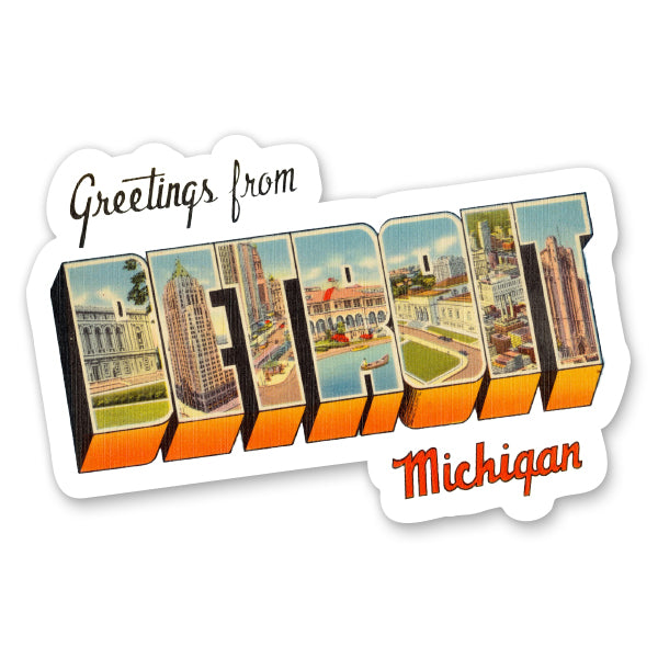 Greetings from Detroit Michigan Sticker