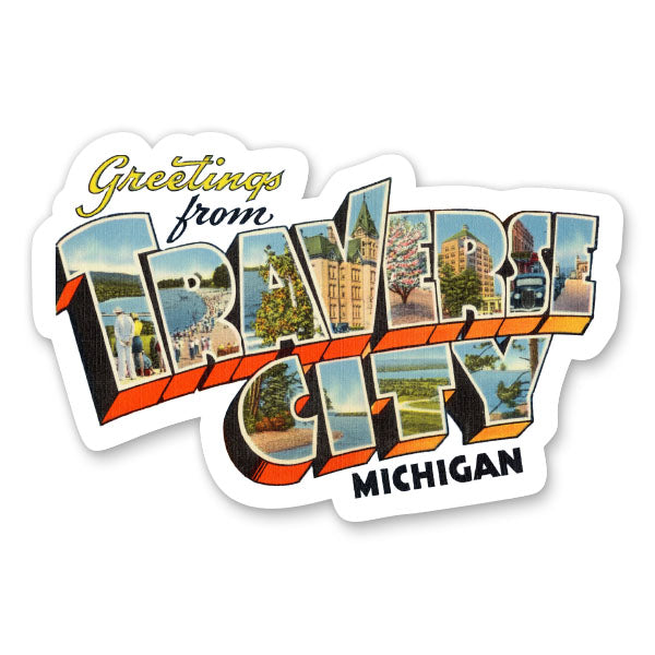 Greetings from Traverse City Michigan Sticker