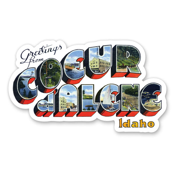 Greetings from Coeur d'Alene Idaho Sticker