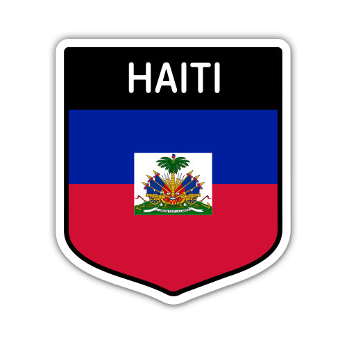 Haiti Flag Shield Sticker