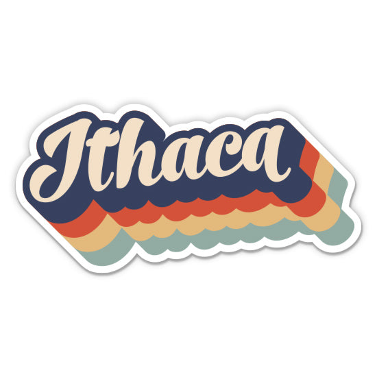 Ithaca New York Retro Sticker