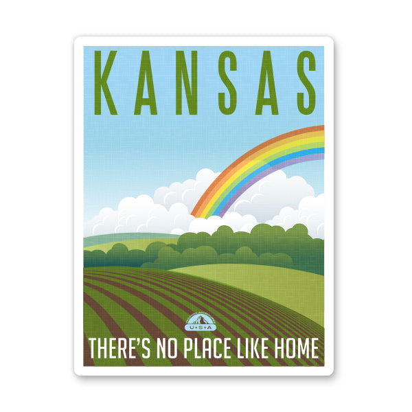 Kansas Travel Poster Style Sticker