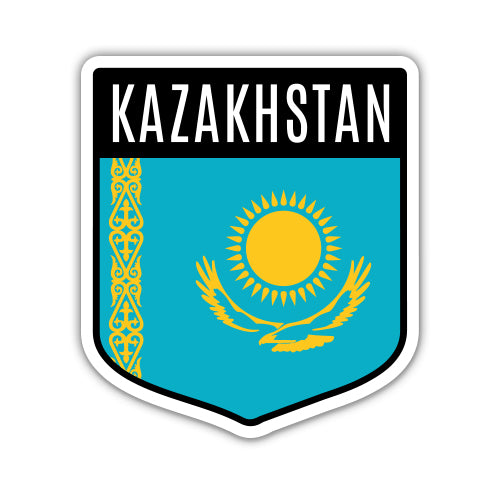Kazakhstan Flag Shield Sticker