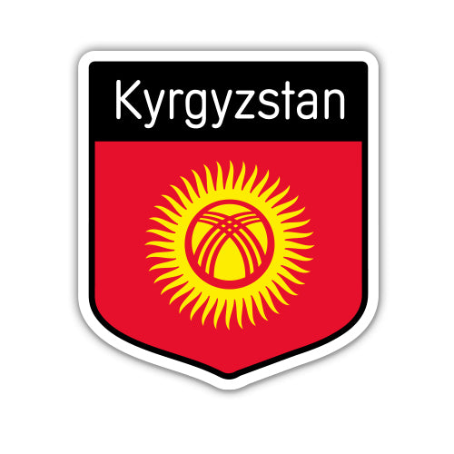 Kyrgyzstan Flag Shield Sticker