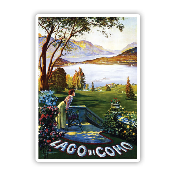 Lago di Como Vintage Travel Sticker